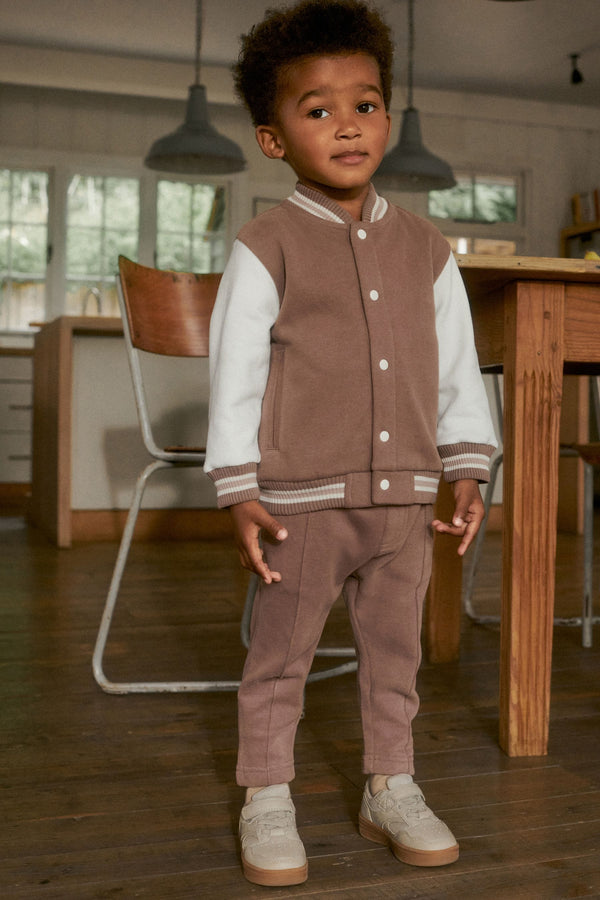 Brown/Cream Letterman Jacket and Joggers Set (3mths-7yrs)