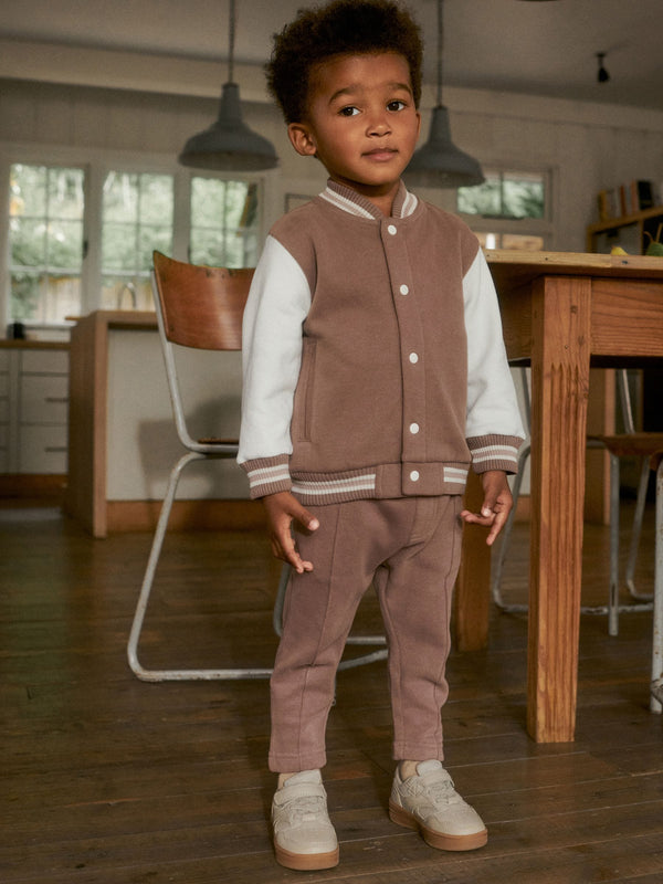 Brown/Cream Letterman Jacket and Joggers Set (3mths-7yrs)