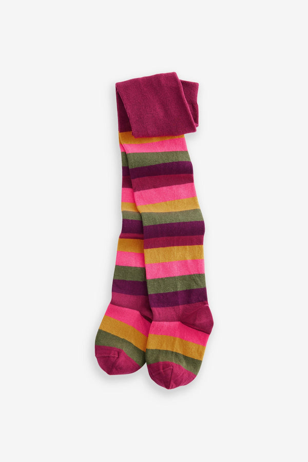 Multi Cotton Rich Stripe Tights