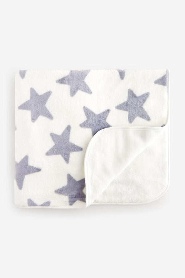 Grey Star Fleece Baby Blanket