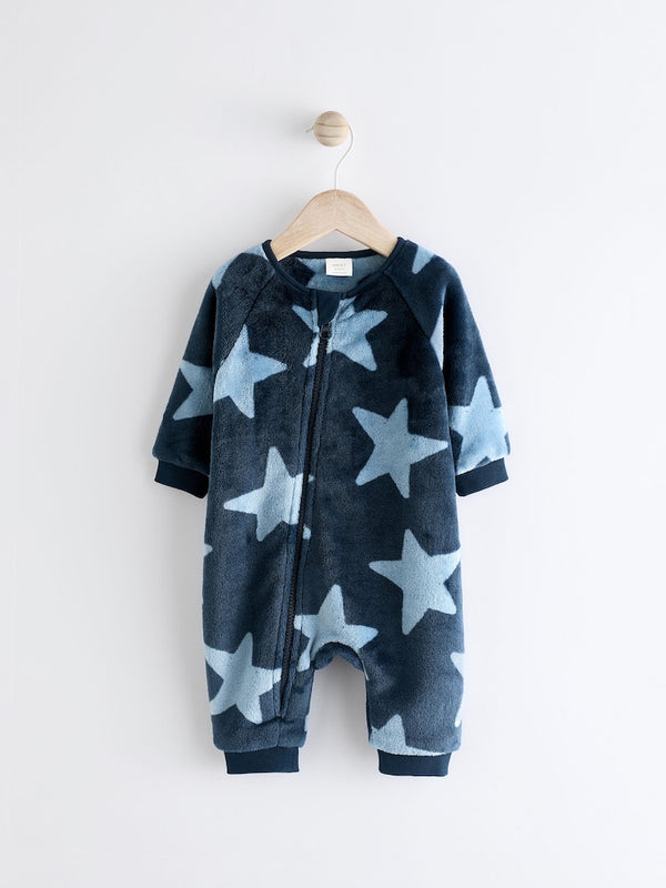 Blue Star  footless Fleece Sleepsuit immediate