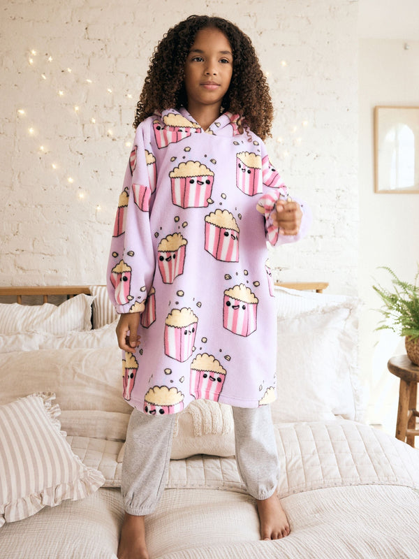 Lilac Purple Popcorn Blanket Hoodie (3-16yrs)