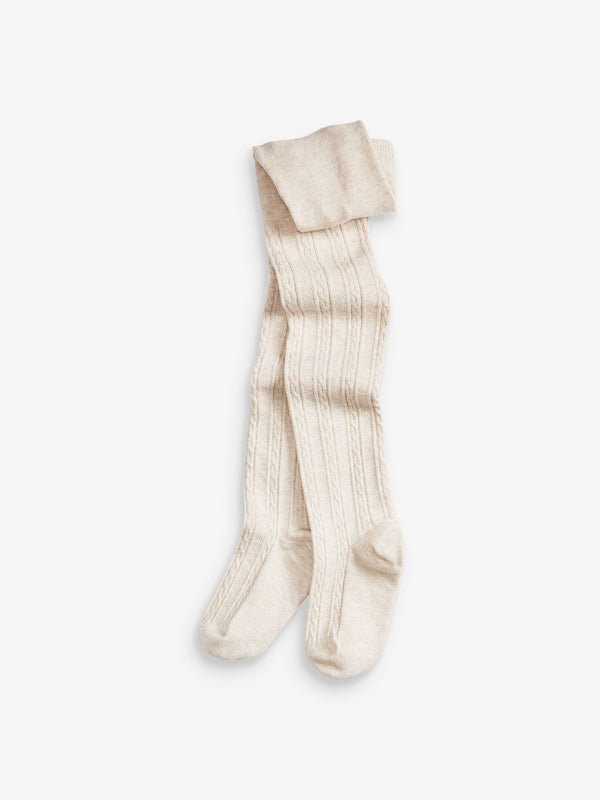 Oatmeal Cream Cotton Rich Cable Tights