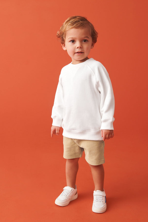 Ecru Off White Oversized Sweatshirt and Shorts Set (3mths-7yrs)