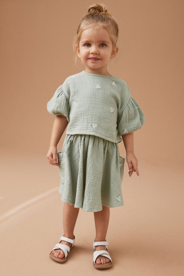 Sage Green Top & Skirt Set (3mths-7yrs)