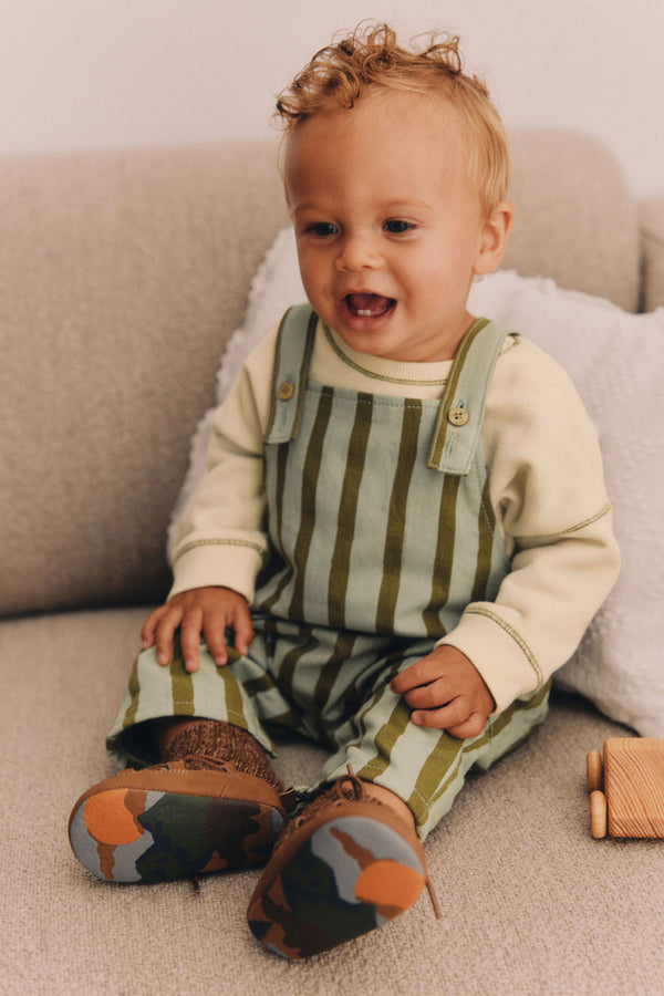 Green Baby Woven Dungarees and Bodysuit Set (0mths-2yrs)