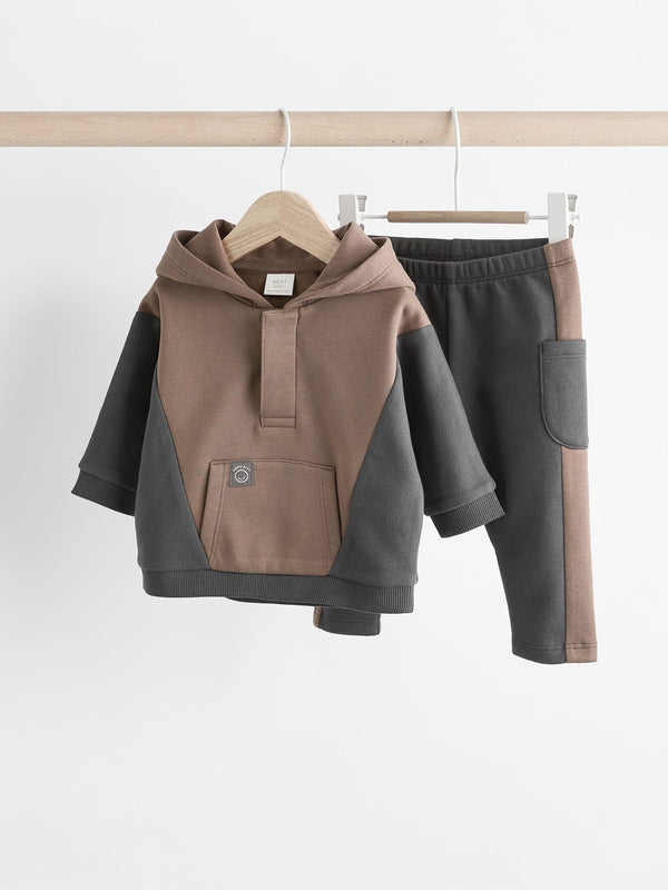 Charcoal Grey Baby Hooded Sweatshirt and Joggers Set