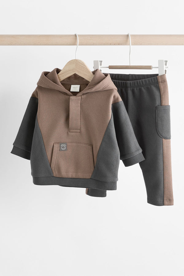 Charcoal Grey Hooded Sweatshirt and Joggers Baby Set