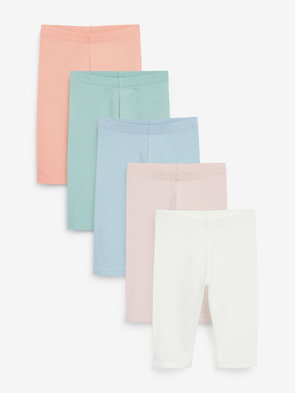 Pink/Blue 5 Pack Cropped Leggings (3-16yrs)