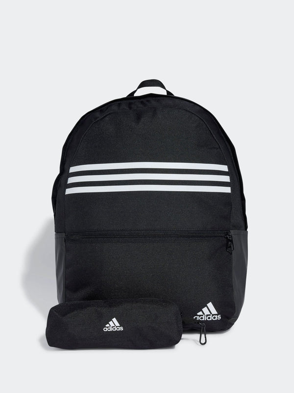 adidas Black/White Classic Horizontal 3 Stripes Backpack