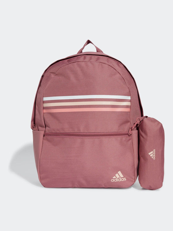 adidas Pink Classic Horizontal 3 Stripes Backpack