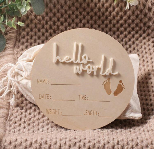 Hello world wooden card