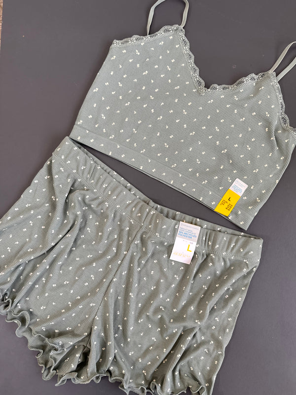 Women short pyjamas green