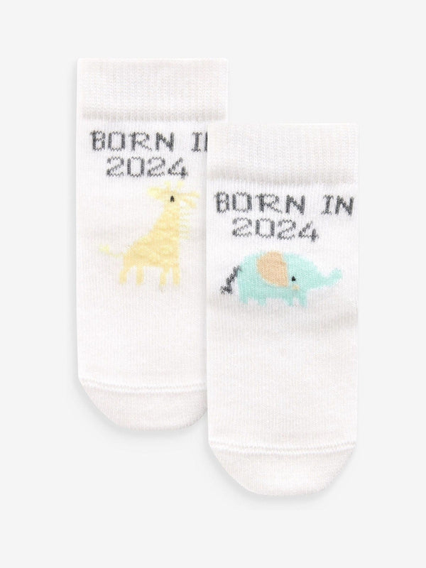 Ecru Baby Socks 2 Pack (0-12mths)