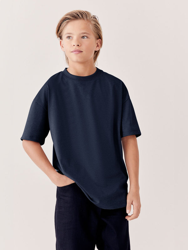Blue Navy Relaxed Fit Short Sleeve T-Shirt (3-16yrs)