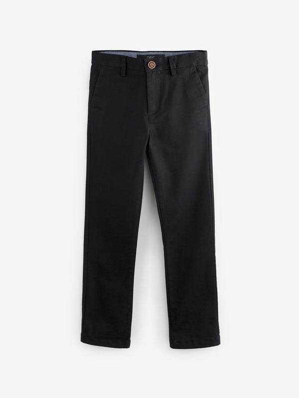 Black Regular Fit Stretch Chino Trousers (3-17yrs)