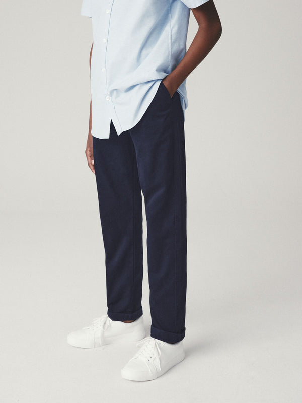 Navy Blue Regular Fit Stretch Chino Trousers (3-17yrs)