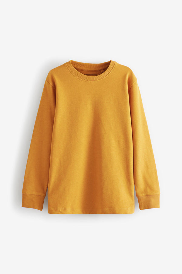 Yellow Ochre 100% Cotton Long Sleeve Cosy T-Shirt (3-16yrs)