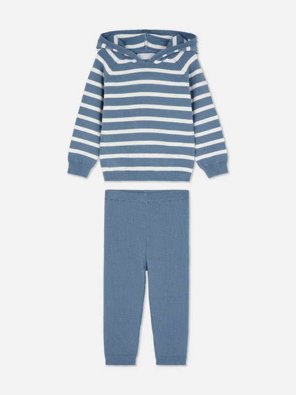 stripe knitted jumper and leggings set