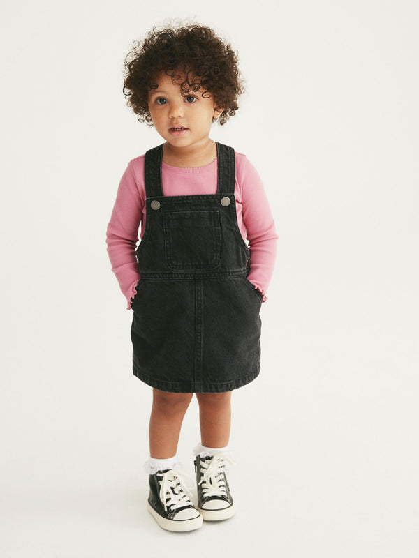 Black 100% Cotton Denim Pinafore Dress (3mths-7yrs)