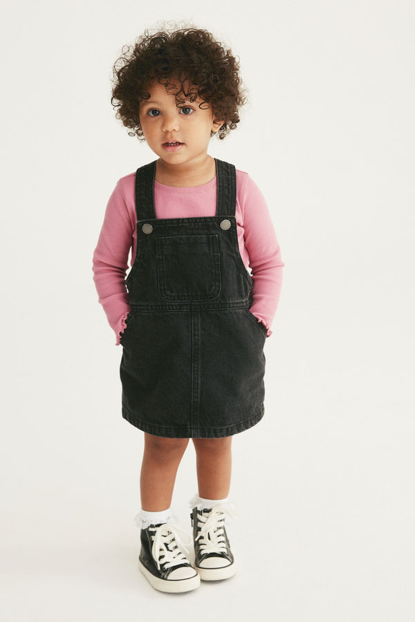 Black 100% Cotton Denim Pinafore Dress (3mths-7yrs)