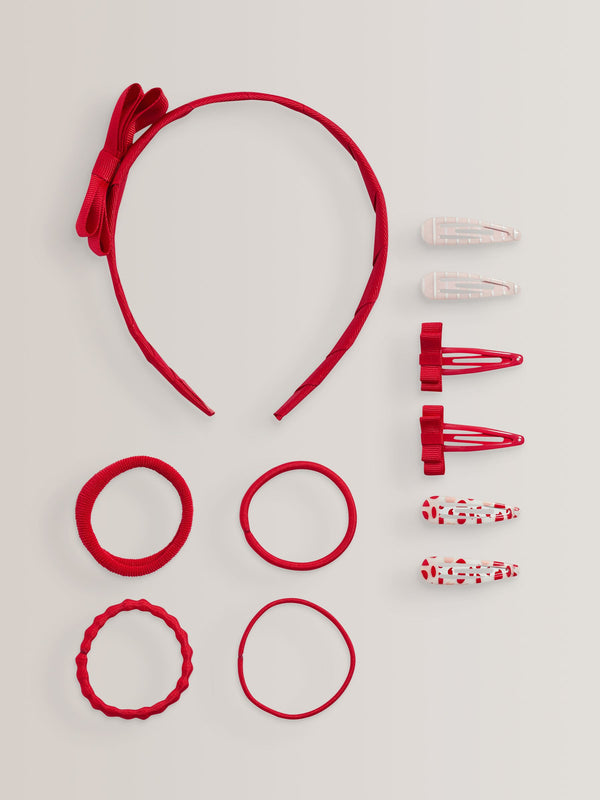 Red School Hair Accessories Set