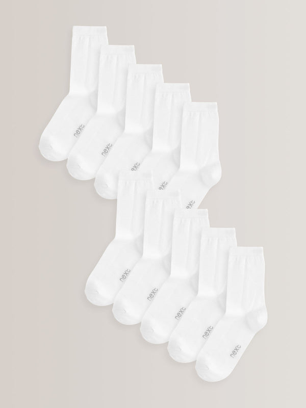 White 10 Pack Cotton Rich Socks