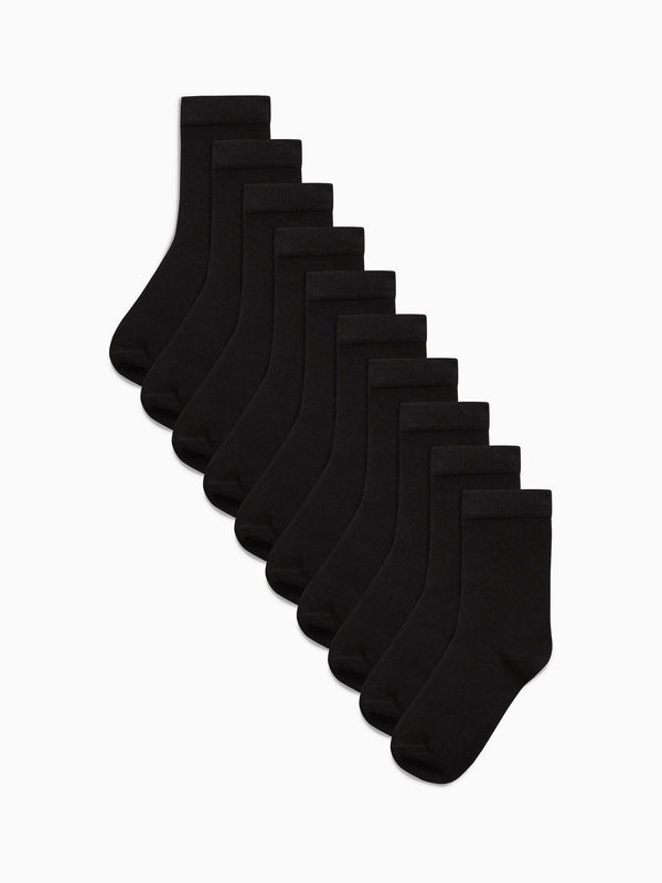 Black 10 Pack Cotton Rich Socks