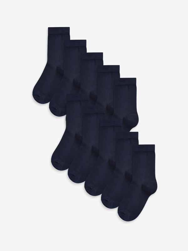 Navy Blue 10 Pack Cotton Rich Socks