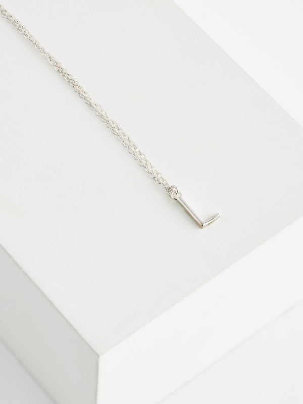 Sterling Silver L Initial Necklace