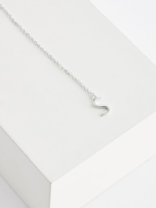 Sterling Silver S Initial Necklace