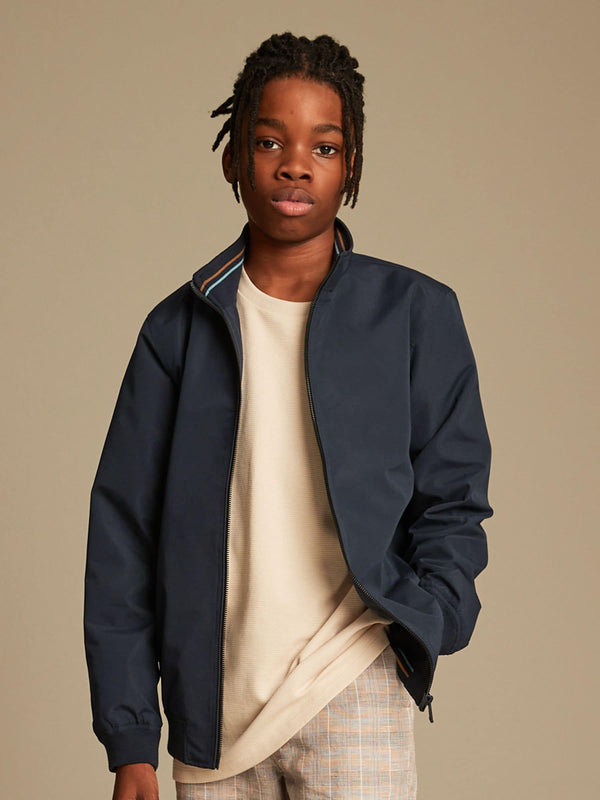 Navy Blue Lightweight Smart Harrington Jacket (3mths-16yrs)