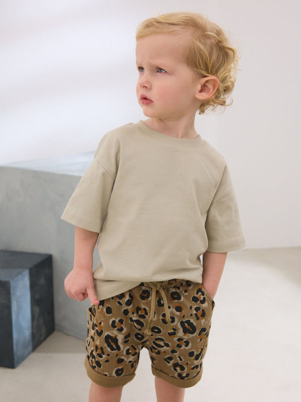 Black/Brown Patterned Singles Shorts (3mths-7yrs)