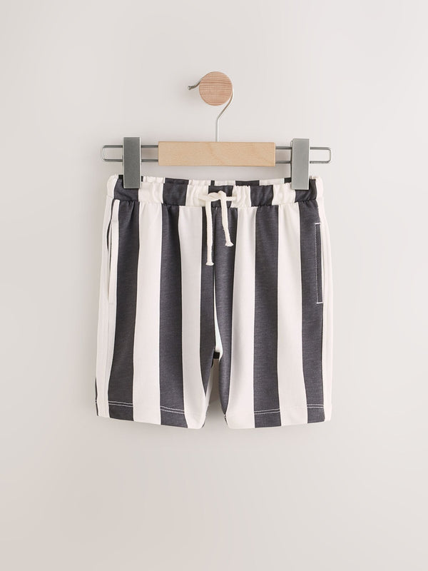Black and White Stripe Jersey Shorts (3mths-7yrs)