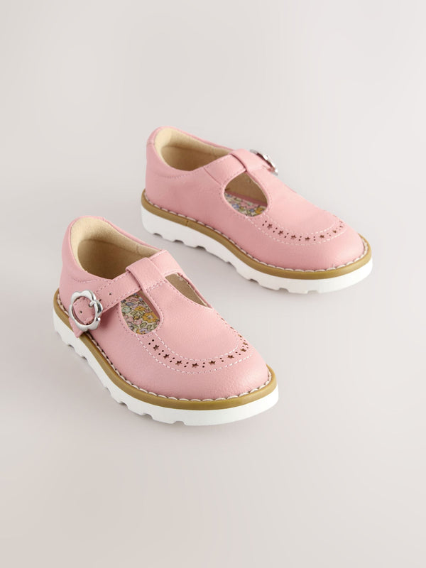 Pink Wide Fit (G) T-Bar Shoes