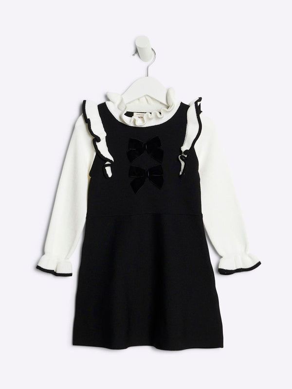 River Island Black Bow Cotton Dress