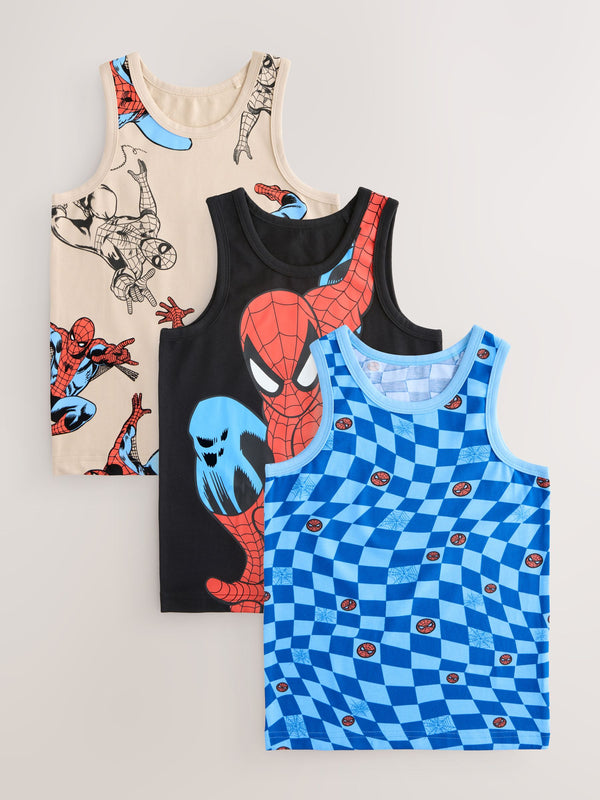 Multi Spiderman Vests 3 Pack (1.5-10yrs)