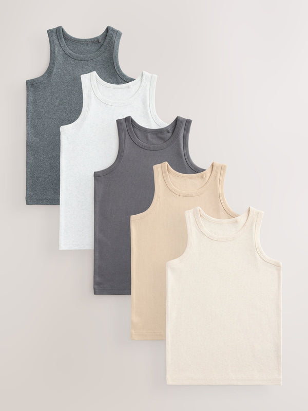 Neutral Vests 5 Pack (1.5-16yrs)