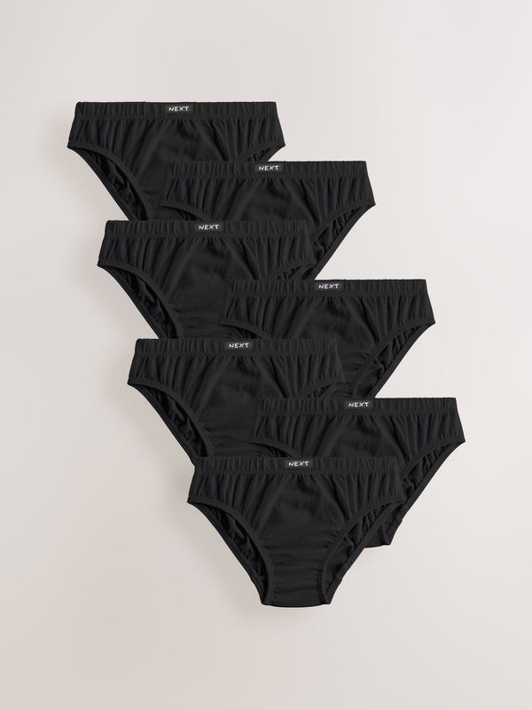 Black 100% Cotton Briefs 7 Pack (1.5-16yrs)