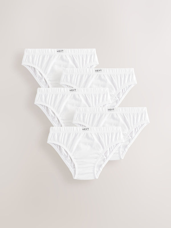 White 100% Cotton Briefs 5 Pack (1.5-16yrs)