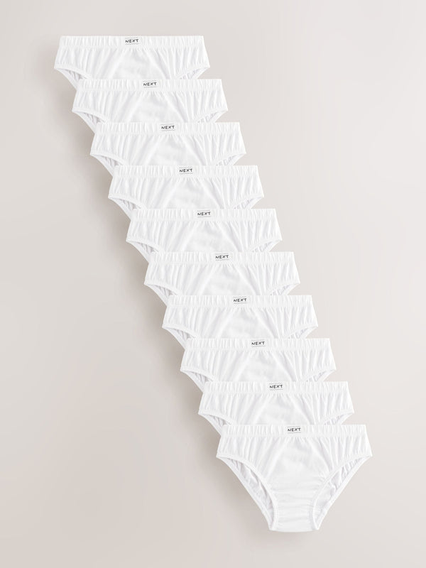 White 100% Cotton Briefs 10 Pack (1.5-16yrs)