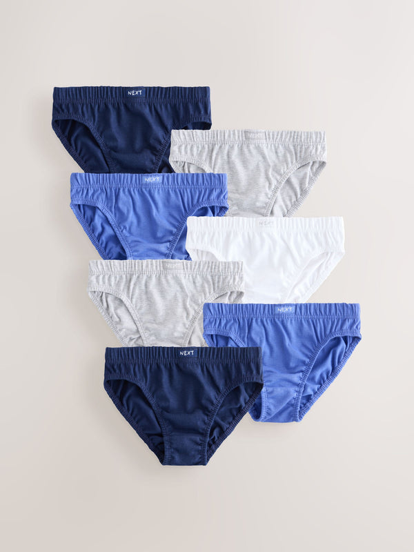 Blue 100% Cotton Briefs 7 Pack (1.5-16yrs)