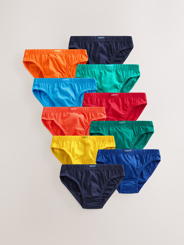 Bright 100% Cotton Briefs 10 Pack (1.5-16yrs)