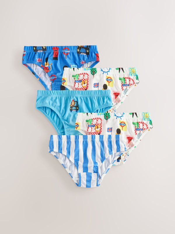 AOP London 100% Cotton Printed Briefs 5 Pack (1.5-8yrs)