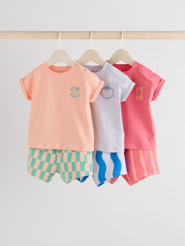 Bright Fruit Baby Tops and Shorts 3 Pack Set