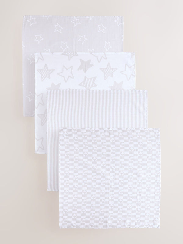 Grey Star Baby Muslin Cloths 4 Pack