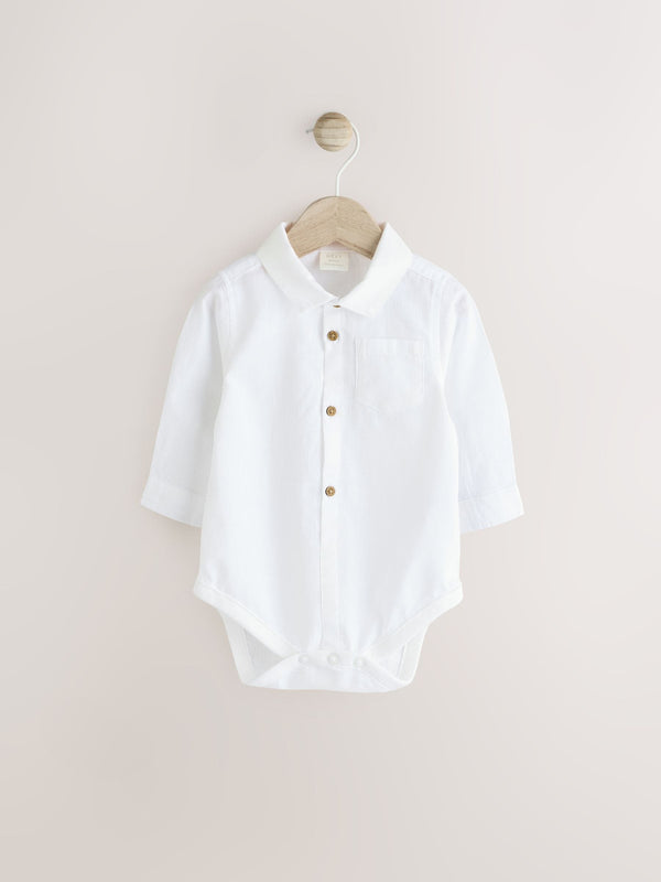 White 100% Cotton Baby Shirt Bodysuit