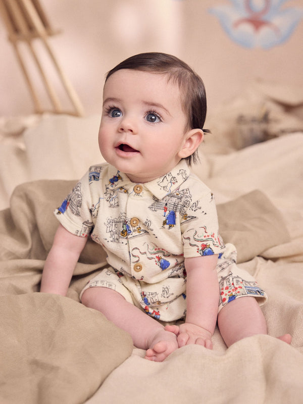 Paddington Bear Collared Baby 100% Cotton Cath Kidston Romper