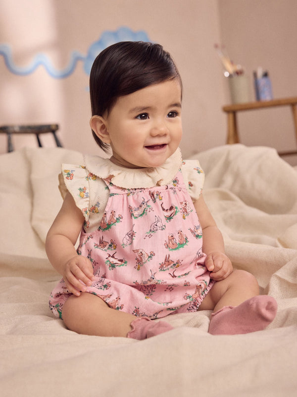 Cath Kidston Pink Floral Cath Kidson Printed Baby Jersey Romper