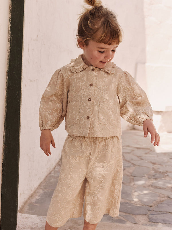 Stone Embroidered Shacket and Trousers Set (3mths-7yrs)